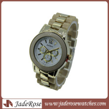 Metal Linked Plastic Band Fashion Geneva Watch